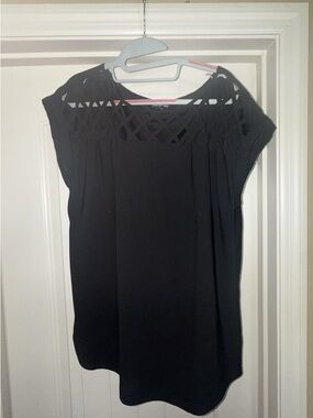 Express Black Cutout Yoke Top